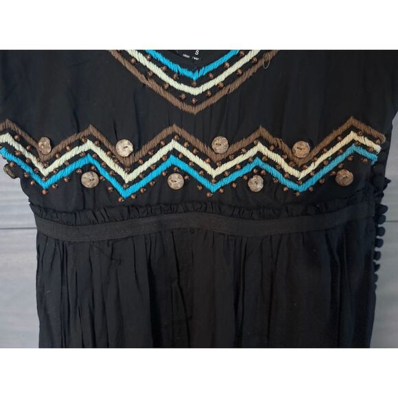 Johnny Was Joystick Embroidered Handmade Dress Women's Size Medium Black‎ - Picture 6 of 8